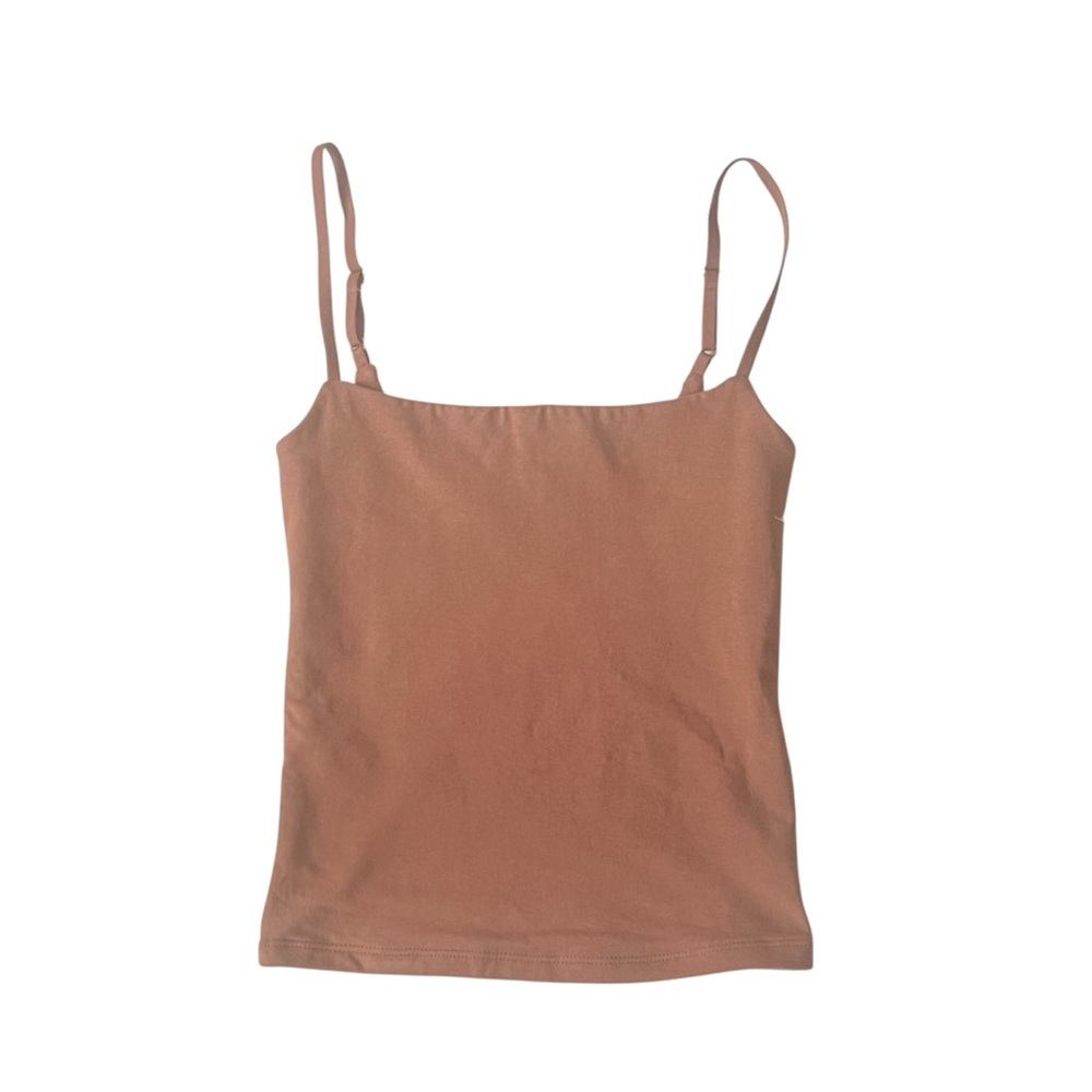NWT Abercrombie & Fitch Bra Free 90s Slim Fit Cami SZ XXS Brown Classic Stretch - Picture 4 of 9